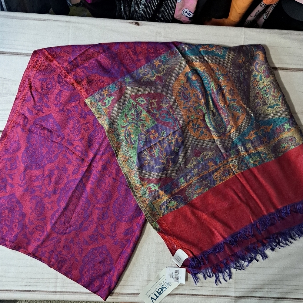 Vibrant Multicolor Paisley Scarf